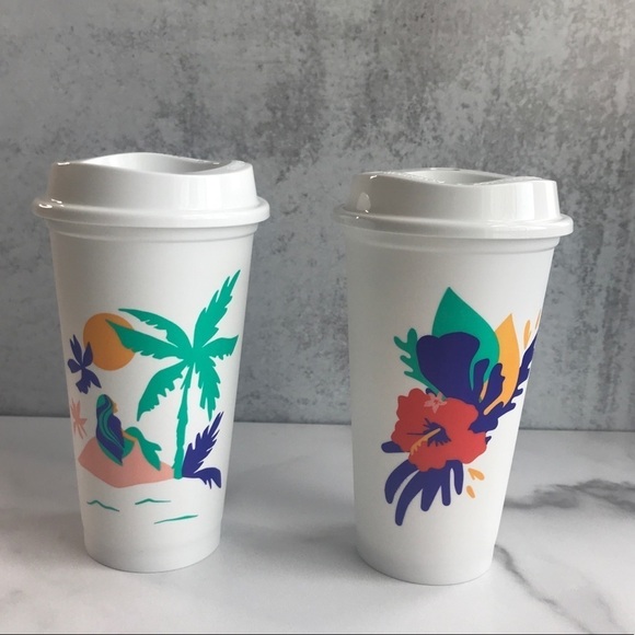 Starbucks 2020 Summer Tropical Palm Trees Hot Cups- New in Box - Picture 7 of 7